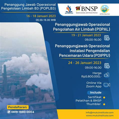 Pelatihan Dan Sertifikasi Penanggung Jawab Pengelolaan Limbah B3 Riset - Riset