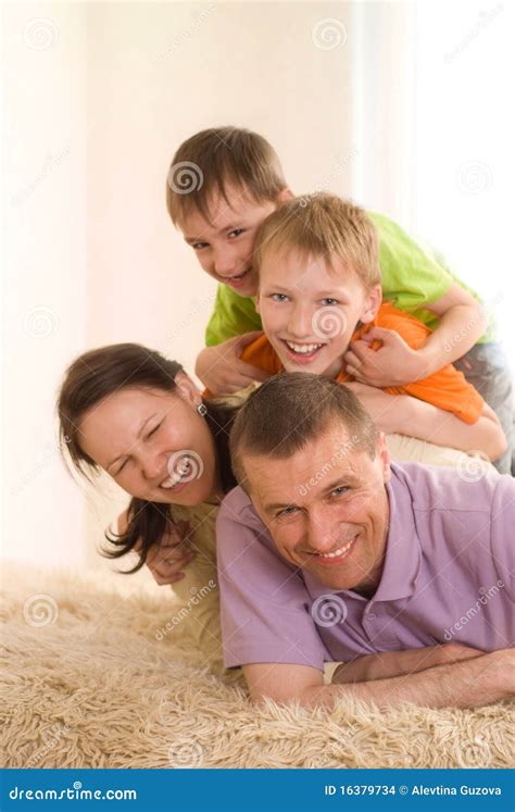 Happy Parents with Their Children Stock Photo - Image of mother, activity: 16379734