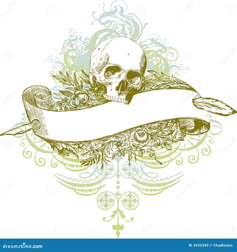 Skull Banner Illustration Stock Photos - Image: 3435343