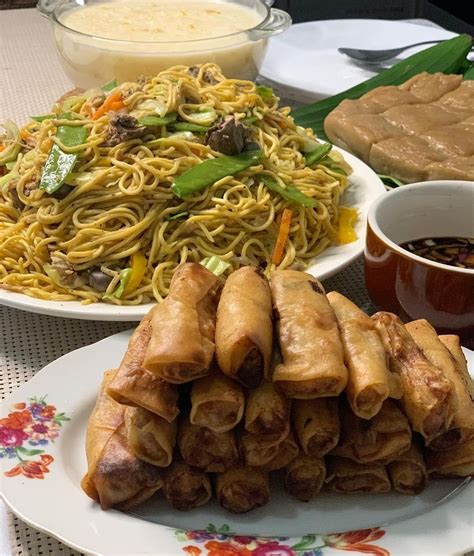 Pinoy Food – Pancit Canton, Lumpia Shanghai, Kalamay and Ginataang Mais ...