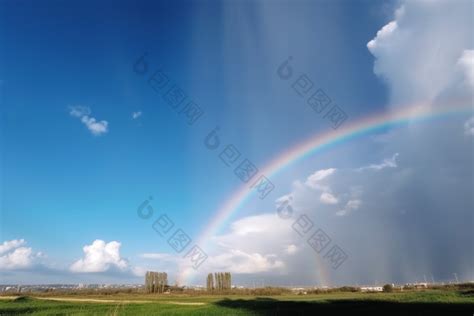 天空中的彩虹雨过天晴美丽图片-包图网