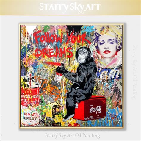 Artist Hand painted High Quality Street Style Pop Art Oil Painting on Canvas Beautiful Fine Art ...