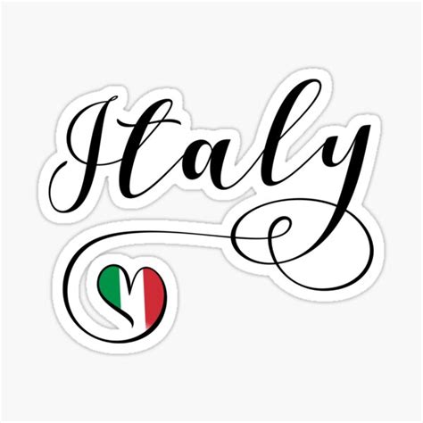 "Italy Heart Flag, Italia, Italian Republic, Repubblica Italiana" Sticker for Sale by Celticana ...