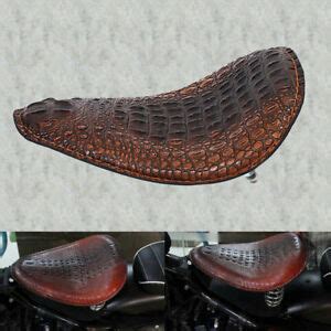 Motorcycle Brown Alligator Leather Solo Seat for Harley Chopper Bobber ...