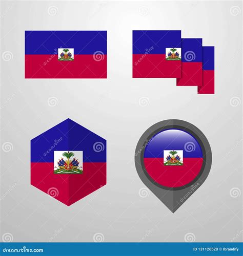 Haiti Flag Design Set Vector Stock Vector - Illustration of ...