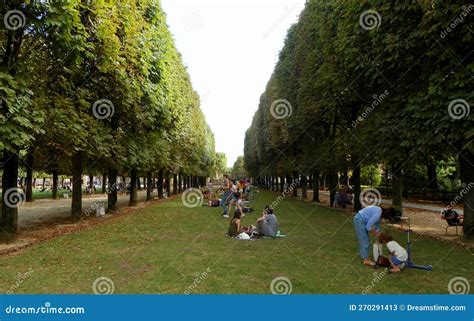 Paris. Luxembourg Garden In Paris. France. Pantheon At Background ...