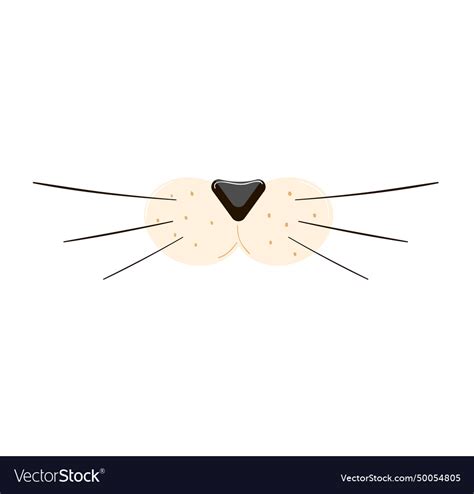 Simple cat nose with whiskers Royalty Free Vector Image