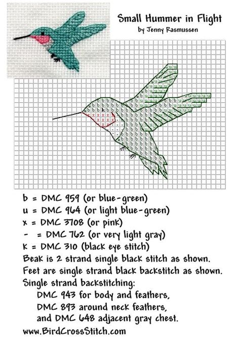 Hummingbird Cross Stitch Pattern. | Bead Weaving | Pinterest ...