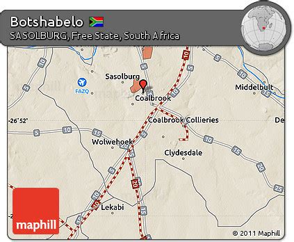 Free Shaded Relief Map of Botshabelo