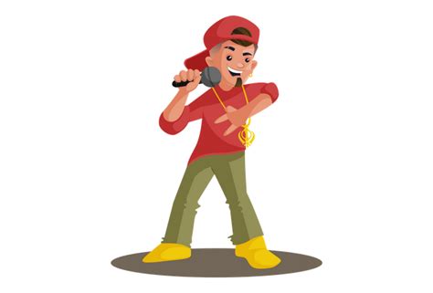 Best Premium Boy is wearing a cap and holding the mike and singing song Illustration download in ...