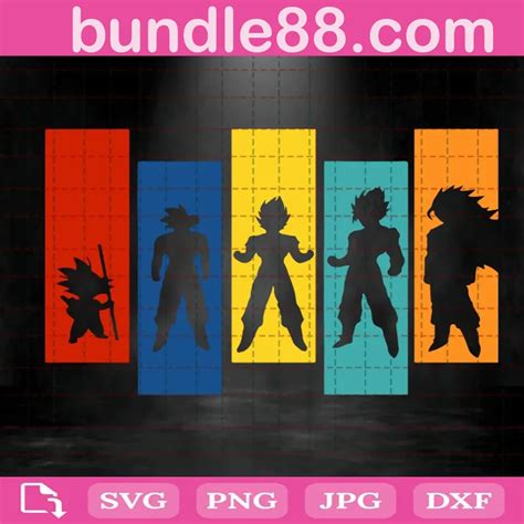 Dragon Ball Characters Svg SVG PNG DXF EPS Cricut Silhouette March 2024