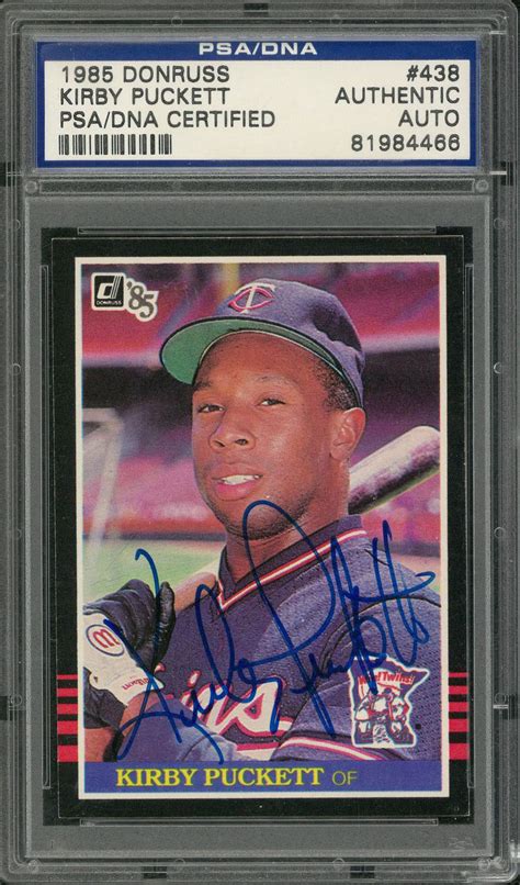 Lot Detail - 1985 Donruss #438 Kirby Puckett Signed Rookie Card – PSA ...