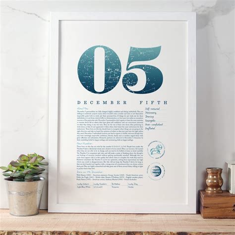 December 5th Birthday Print - Make it with Words