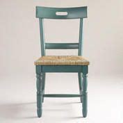 Camille Chairs with Rush Seat, Set of 2 | Dining room chairs upholstered, Blue country kitchen ...