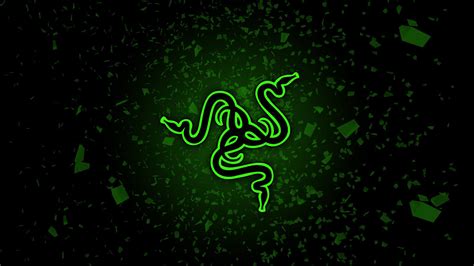 Green Black Razer Logo In Green Particles Background HD Razer ...