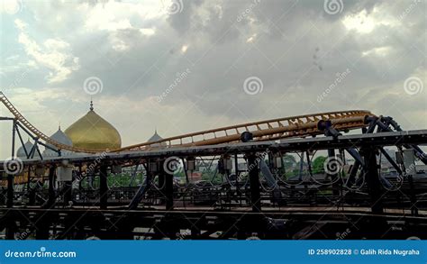 Seeing a Roller Coaster from Inside a Mall in Bandung, Indonesia Stock ...