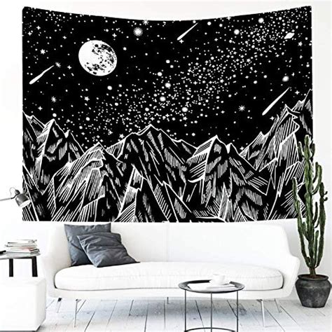 Snagshout | DUVAGE Tapestry for Bedroom Aesthetic Wall Tapestry Mountain Tapestry Moon Star ...