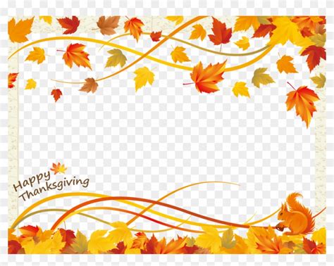 Thanksgiving Day Frame - Vector Fall Leaf Border - Free Transparent PNG Clipart Images Download