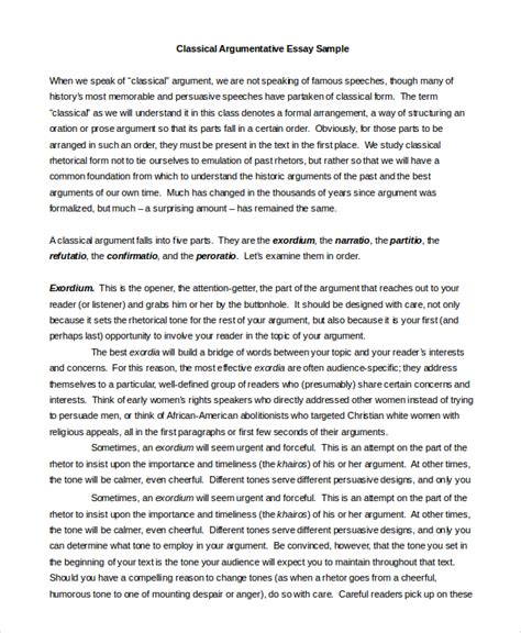 College essay: Argumentive essay examples