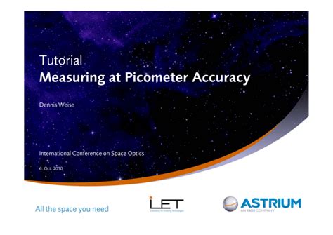 Tutorial Measuring at Picometer Accuracy