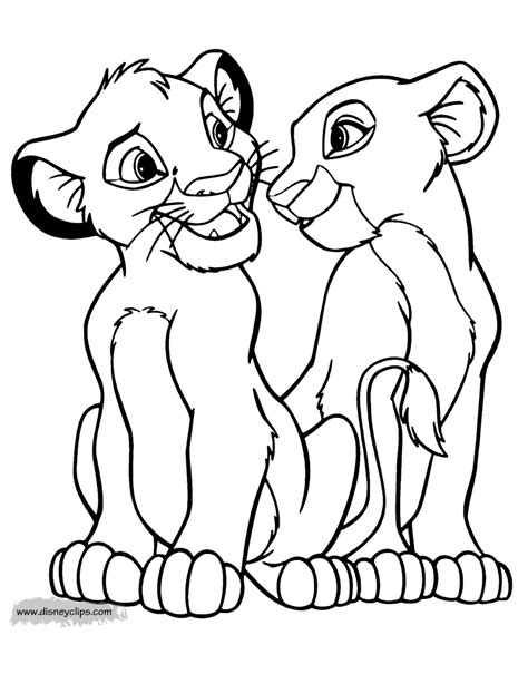 Nala And Simba Coloring Pages | Lion coloring pages, Disney coloring pages, Lion king drawings