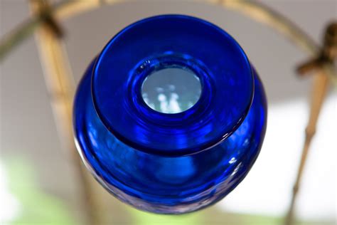 Blue Glass Vases - Cobalt Blue Hand Blown Vintage Art Glass - Mid Century Home Decor