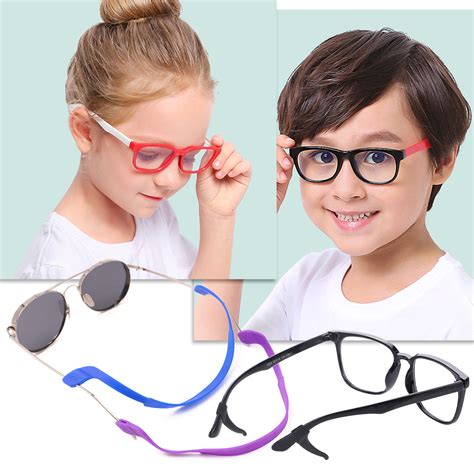 Kalevel 8pcs Silicone Eyeglass Strap Kids Sports Eyewear Retainer Double Holes Anti Slip Glasses ...