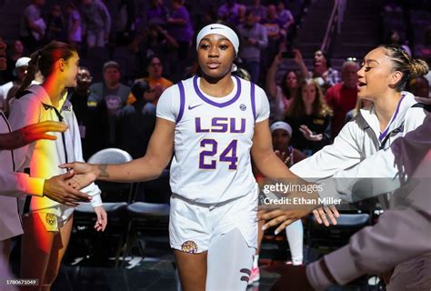 Aneesah Morrow of the LSU Lady Tigers is introduced before a game ...