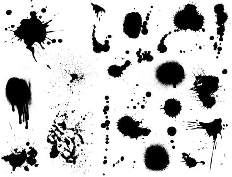 Large collection of detailed ink splats | AI-generated vector