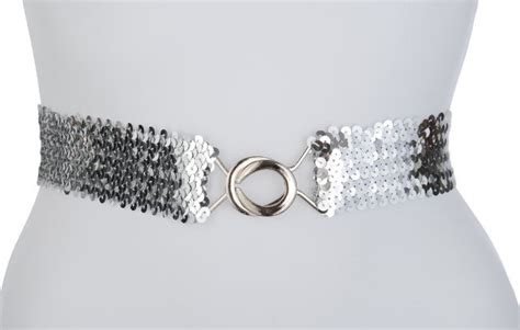 Strait City image: sequin stretch belt silver CL4040