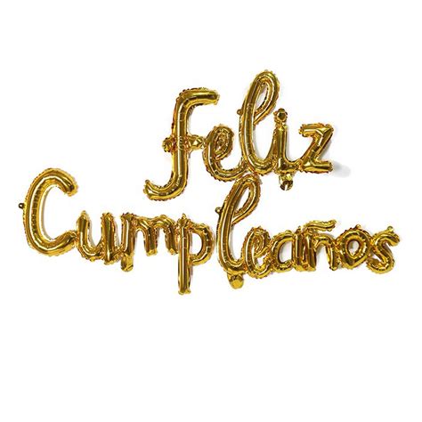 Buy Feliz Cumpleanos Gold Small Letters Conjoined Balloons Feliz ...