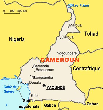 Cameroun carte » Voyage - Carte - Plan