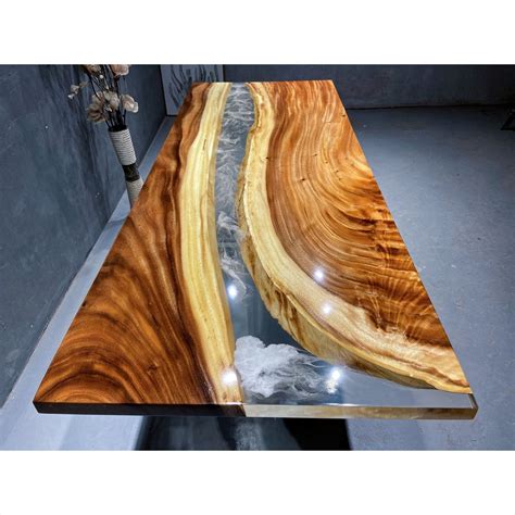 Custom Epoxy Resin Clear Ocean Wave Resin Coffee Table Wood | Etsy