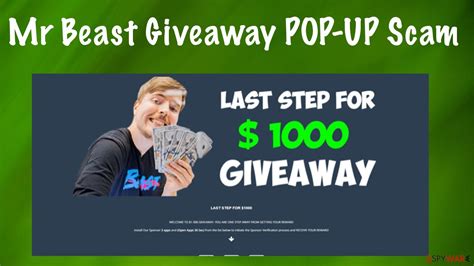 Remove Mr Beast Giveaway POP-UP Scam (fake) - virus