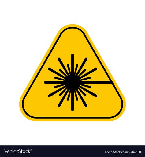 Laser radiation hazard warning sign yellow Vector Image