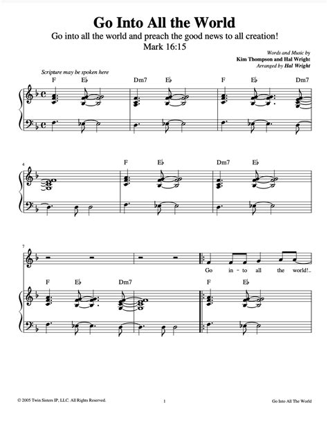 Go Into All The World Sheet Music by Teach Simple