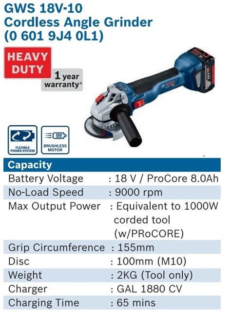 BOSCH GWS 18V-10 Professional Cordless Angle Grinder | Soon Huat Hardware Trading Co.