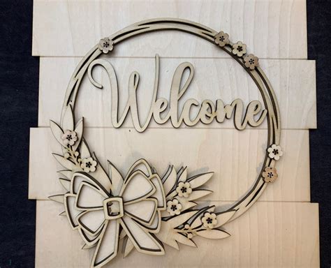 Welcome Wreath Sign - Etsy