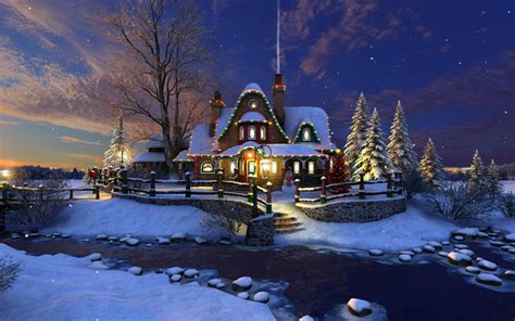 Christmas Cottage Wallpapers - Wallpaper Cave