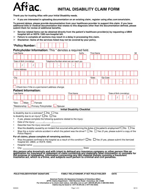 Aflac Printable Claim Forms