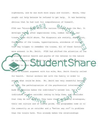 The Concept of Post Traumatic Stress Disorder Case Study Example | Topics and Well Written ...