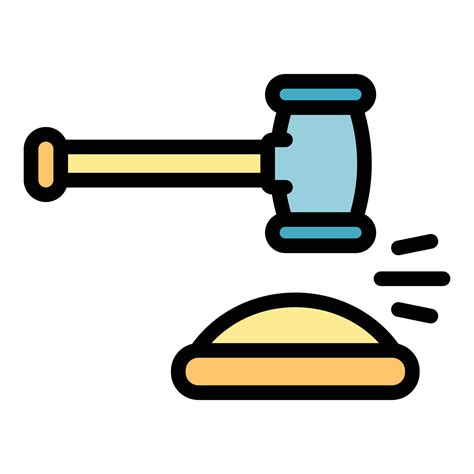 Law hammer icon color outline vector 19190781 Vector Art at Vecteezy