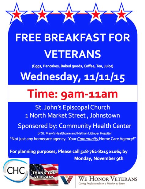 FREE BREAKFAST FOR VETERANS