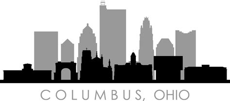 Drawing & Illustration COLUMBUS OHIO City SKYLINE Outline Silhouette Vector svg eps jpg png ...