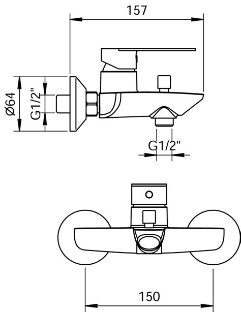 Wall single lever bath-shower mixer CLETIA - Mammoliti