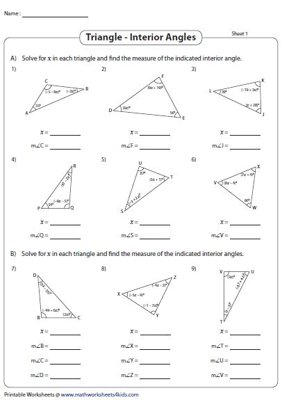 8 Photos Interior And Exterior Angles Of Triangles Worksheets Pdf And ...