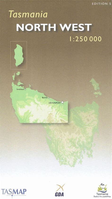 North West Tasmania Map - Tasmap Topographical Hiking Maps