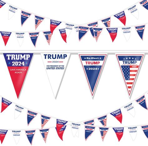 Amazon.com: QSUM Trump 2024 Flag, Trump 2024 Save America Again 12pcs Trump Bunting Banner for ...