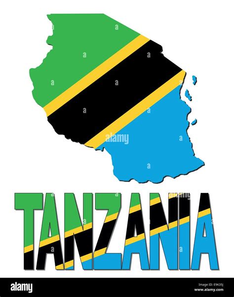 Tanzania map flag and text illustration Stock Vector Image & Art - Alamy