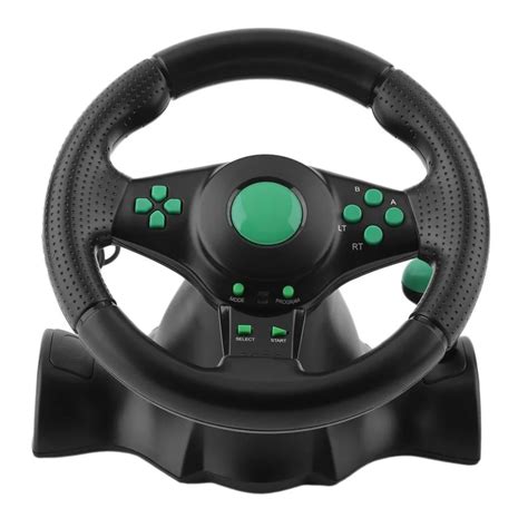 180 Degree Rotation Gaming Vibration Racing Steering Wheel With Pedals ...